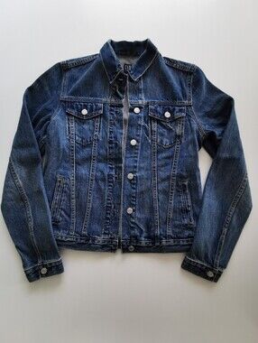 GAP Icon Jacket Saddle Blue Denim Jacket Jean Jacket Medium/Dark Wash Small Tall